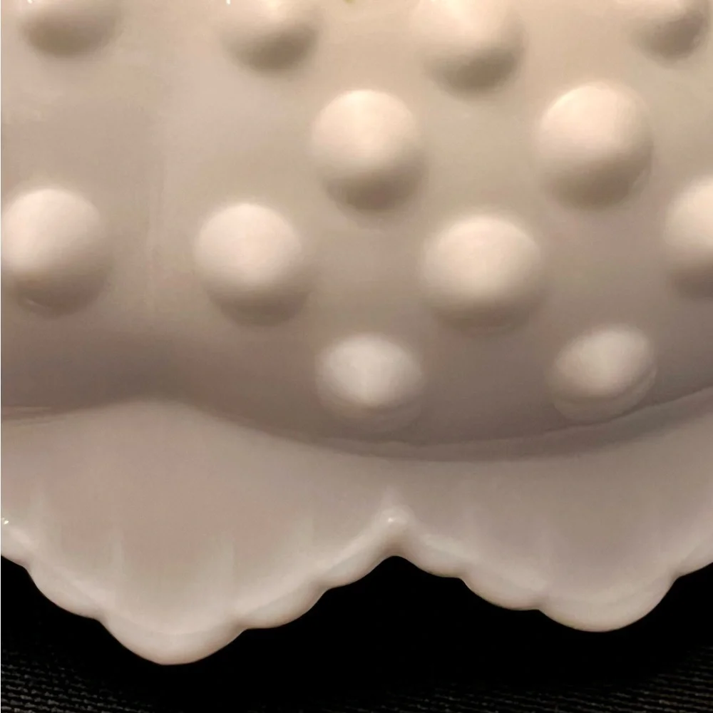 Fenton White Hobnail Milk Glass 6-Candle Holder Centerpiece Bowl Pedestal OG Tag